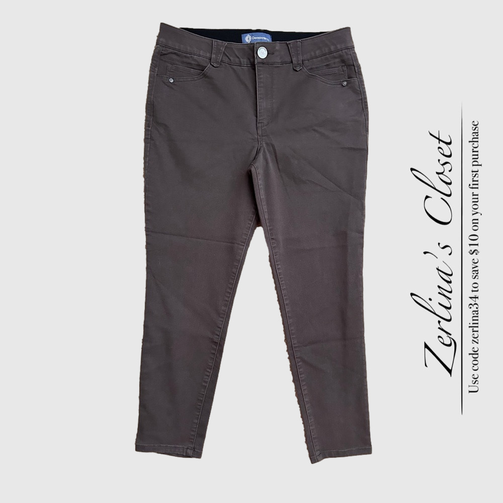 Democracy Ab Solution Mid-Rise Ankle Length Colored Jegging Espresso 12